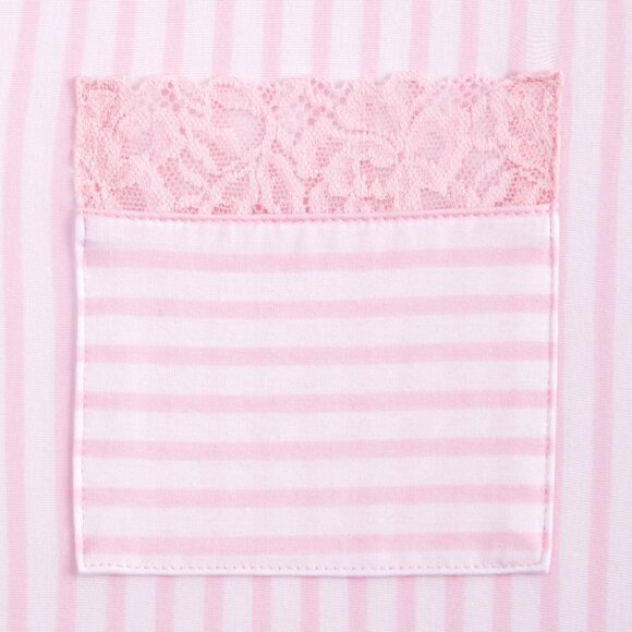 #21 State of Day Women's Collared Knit Pajama Set,Pink Stripe - Picture 3 of 3